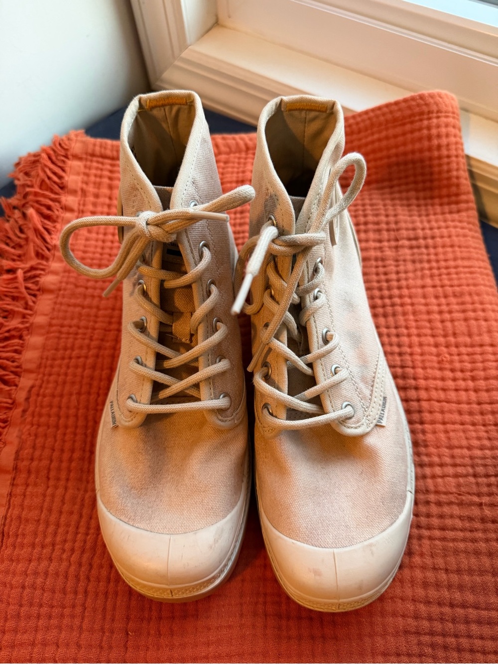 Palladium Pampa Hi Canvas Boots Sand Beige Size 7.5